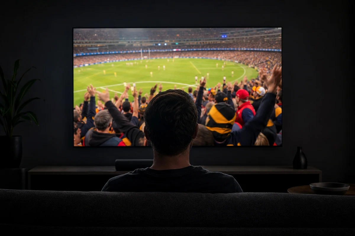 AFL crowd reaction on OLED TV